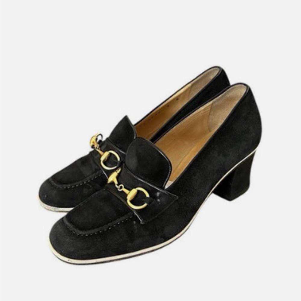 GUCCI Horsebit Loafer Pumps vintage woman’s size 35 suede black